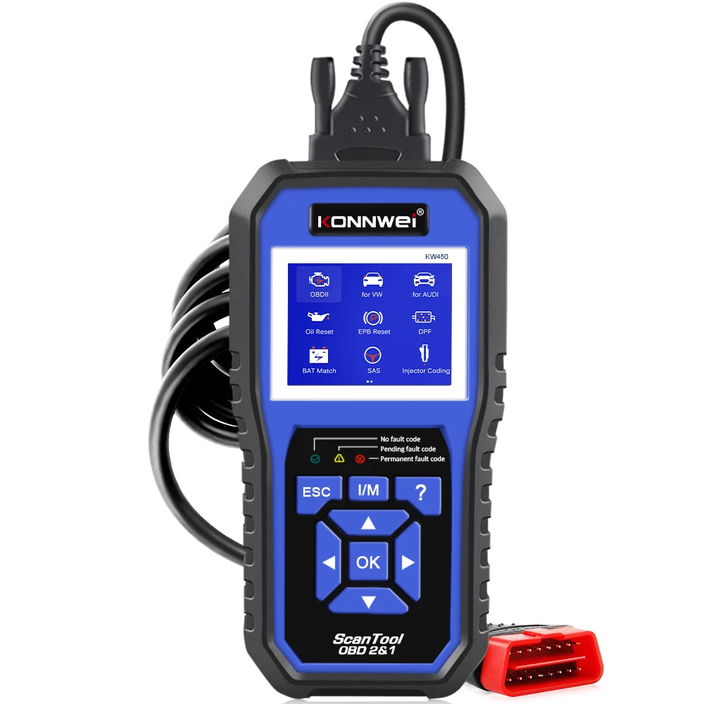 OBD2 диагностический инструмент KONNWEI KW450 для автомобилей VAG VW Audi ABS подушка