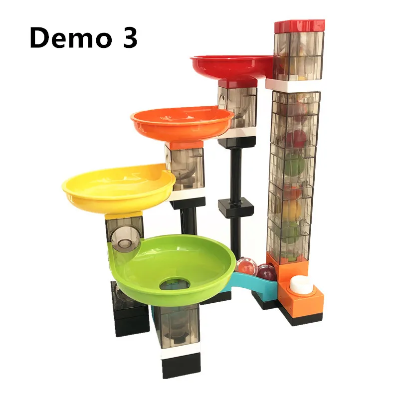 51PCS Circulation Rainbow Marble Run Twist Slide Track DIY Large Size Building Blocks Manual Button Lift Educational Toys - купить по