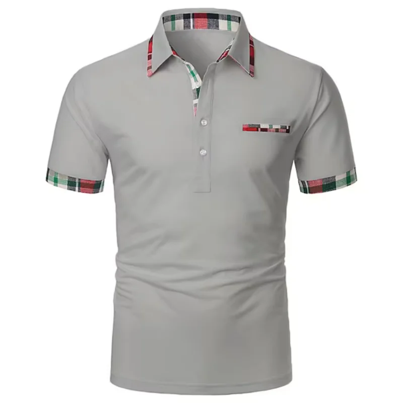 

2023 New Summer Men's Business Casual Short Sleeve POLO Shirt Lapel Zipper Short Sleeve Comfortable Breathable Men's T-shirt