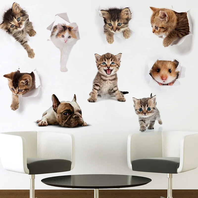 

1Pcs Cartoon Animal Wall Stickers Toilet Stickers Cute Little Animals Stickers Bedroom PVC Self Adhesive Wallpaper Wall Sticke