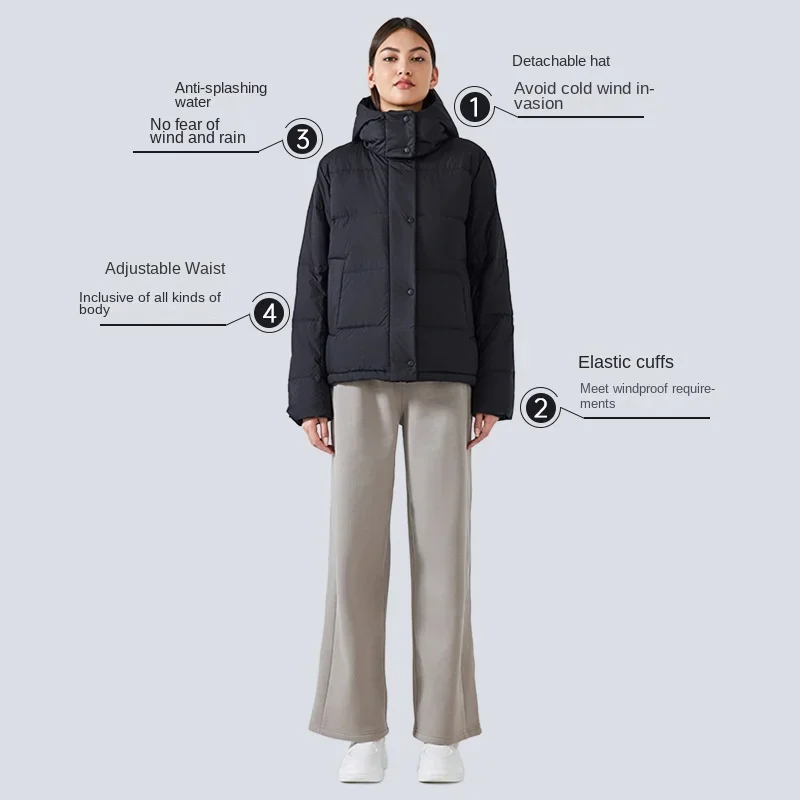 Новая осенне-зимняя пуховая куртка shinхорошо Женская Повседневная с капюшоном