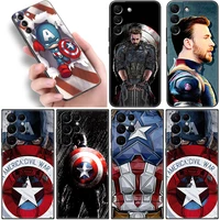 marvel captain america comic phone case for samsung galaxy s22 s21 ultra s20 fe s8 s9 s10e s10 plus lite s7 edge 5g black cover