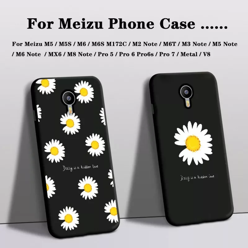 

Phone Case For Meizu M5 M6 M3 M8 Note M5S M6T M6S M712M Cover Silicone Meizu MX6 PRO 5 PRO6 S PRO7 Metal v8 Case Rose Flower TPU