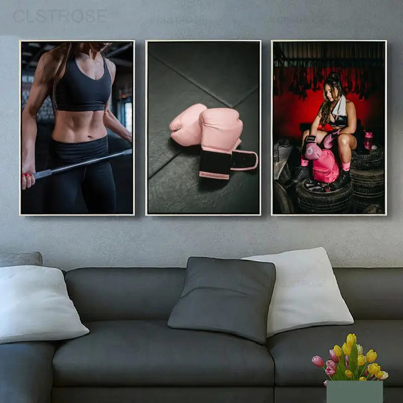 

Gym Decor Canvas Painting Boxing Weight Lifting Ring Poster Hd Photography Picture Modern Interior Wall Decoration Gym Bedroom