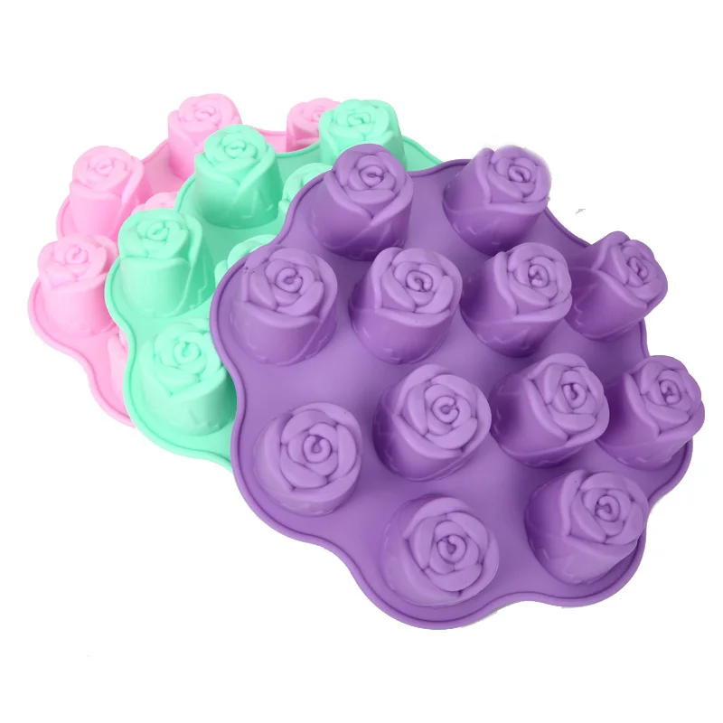 

Silicone Molds Rose Flower Candy Polymer Clay Mold Chocolate Party Baking Wedding Cupcake Topper Fondant Cake Decorating Tools