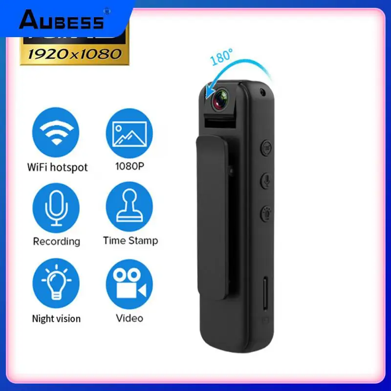 

Sports Mini Digital Camera Professional Noise Filtering Mini Recorder Dv Magnetic Safety Camera 180 ° Rotating Lens Hd 1080p