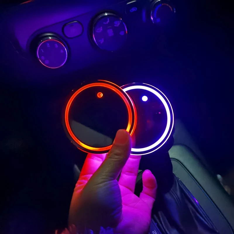

Car LED Coaster Light Water Cup Bottle Holder Mat Interior Accessories For Peugeot 206 307 308 3008 207 208 407 508 2008 5008