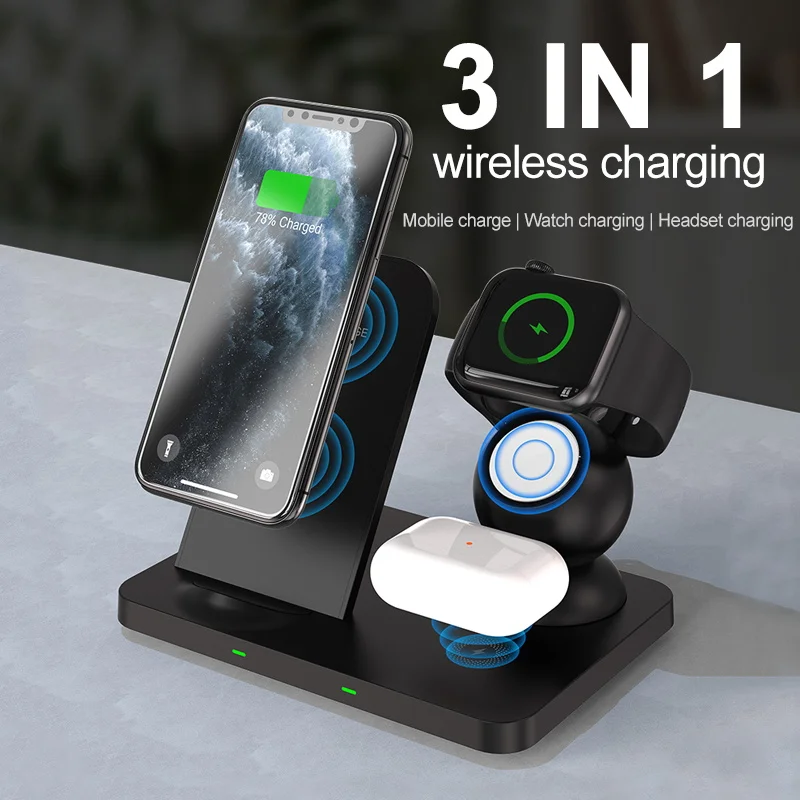Wireless Charger Stand For iPhone13 Pro Max Fast Charger Watch Magnetic Wireless charger Station For AirPods Apple Watch Series7