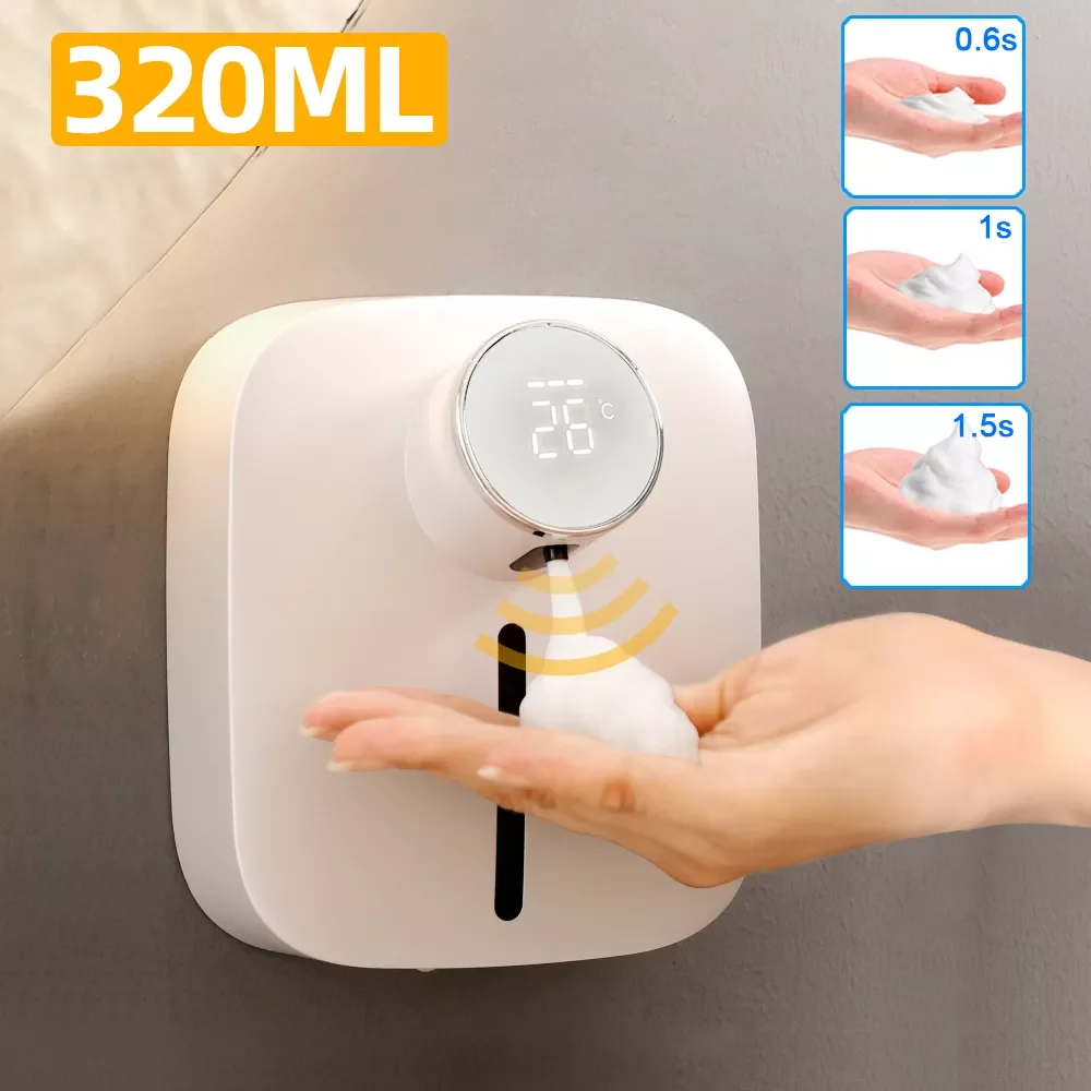 

Foam Liquid Soap Dispenser with Temperature Digital Rechargeable Sensor Touchless Hand Sanitizer Machine for Bathroomsmart home