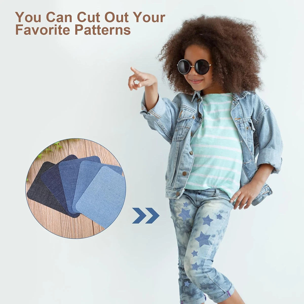 Джинсовые вырезы прямоугольные овальные клейкие нашивки тканевые для локтей