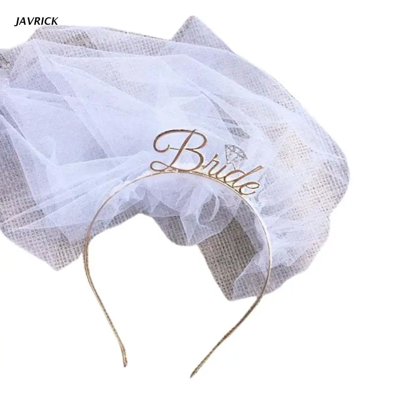 

Bride Headband Crown Bridal Veil Headband Short Bridal Wedding Veil and Headpieces Bridal Dress Up Accessories