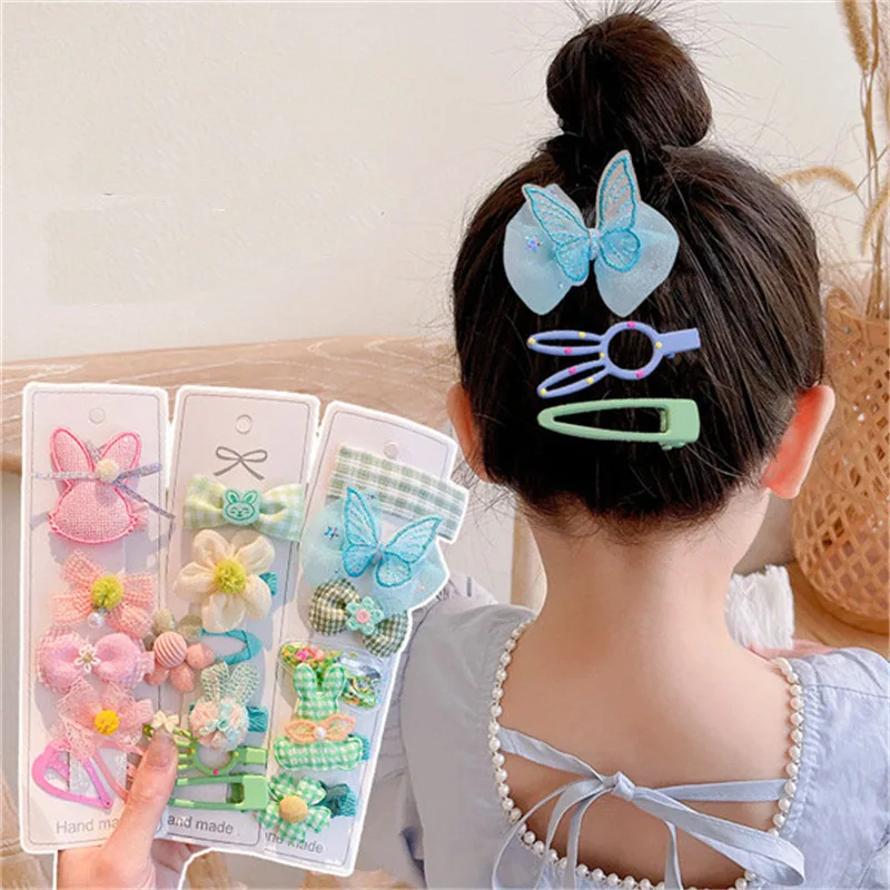 

6Pcs/Set Fashion Mixed Design Hair Pins Clips for Girls Headwear Baby Kid Hairpins Gift Bow Flower Animal Style Hair Accessories