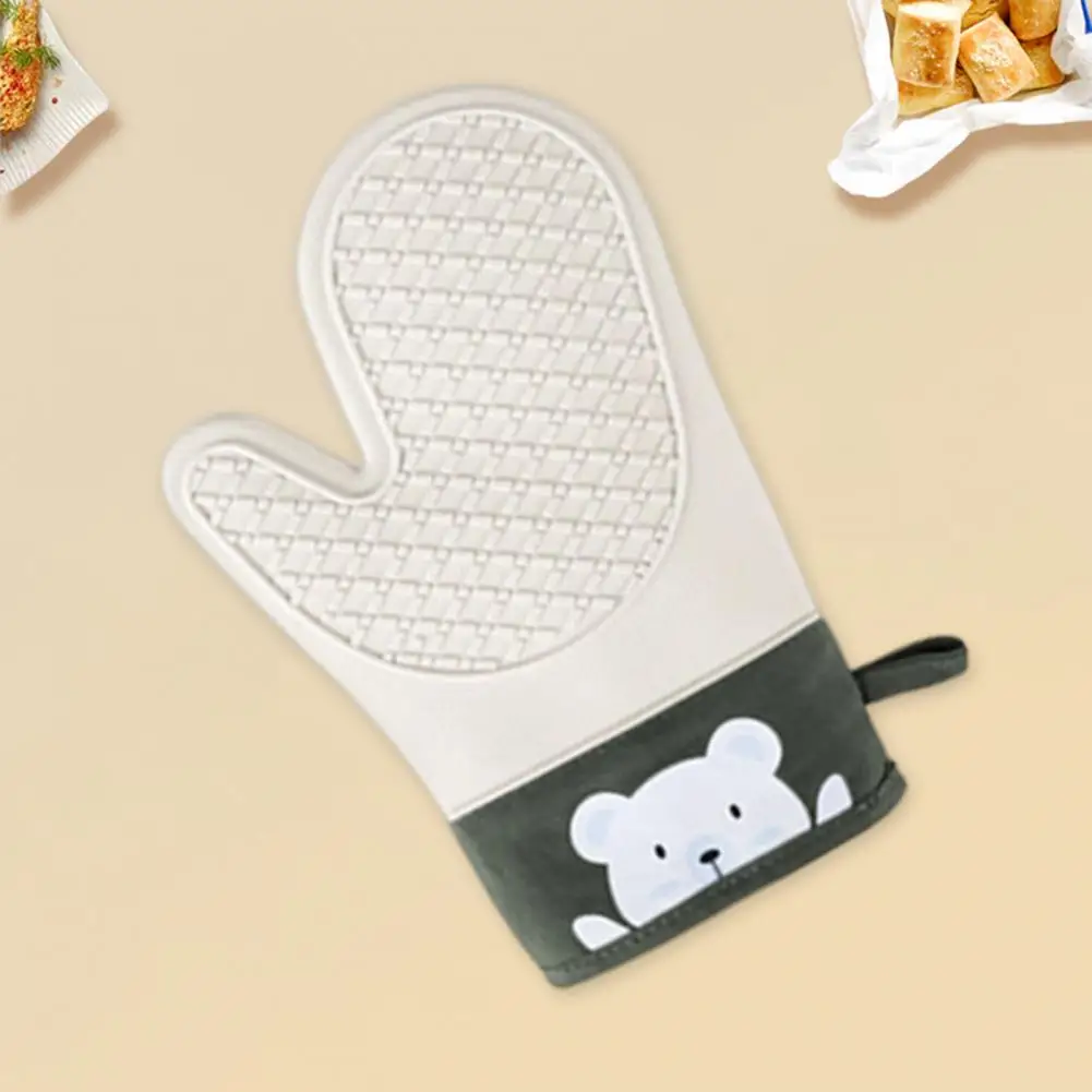 

Полезная многоразовая перчатка для микроволновой печи с мультяшным медведем, защитная моющаяся перчатка для печи, товары для дома