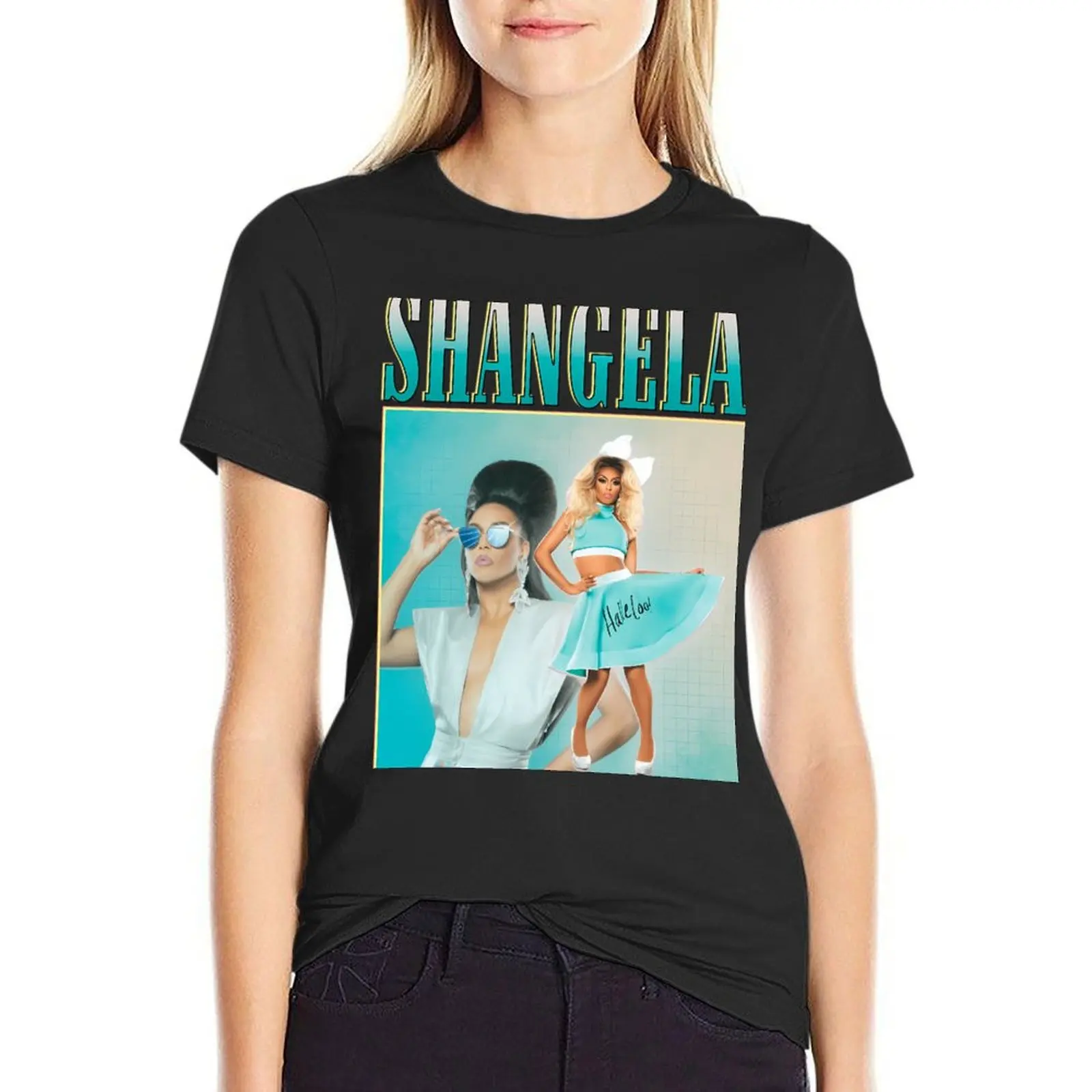 Shangela винтажная Ретро футболка с принтом животных для аниме одежда облегающие