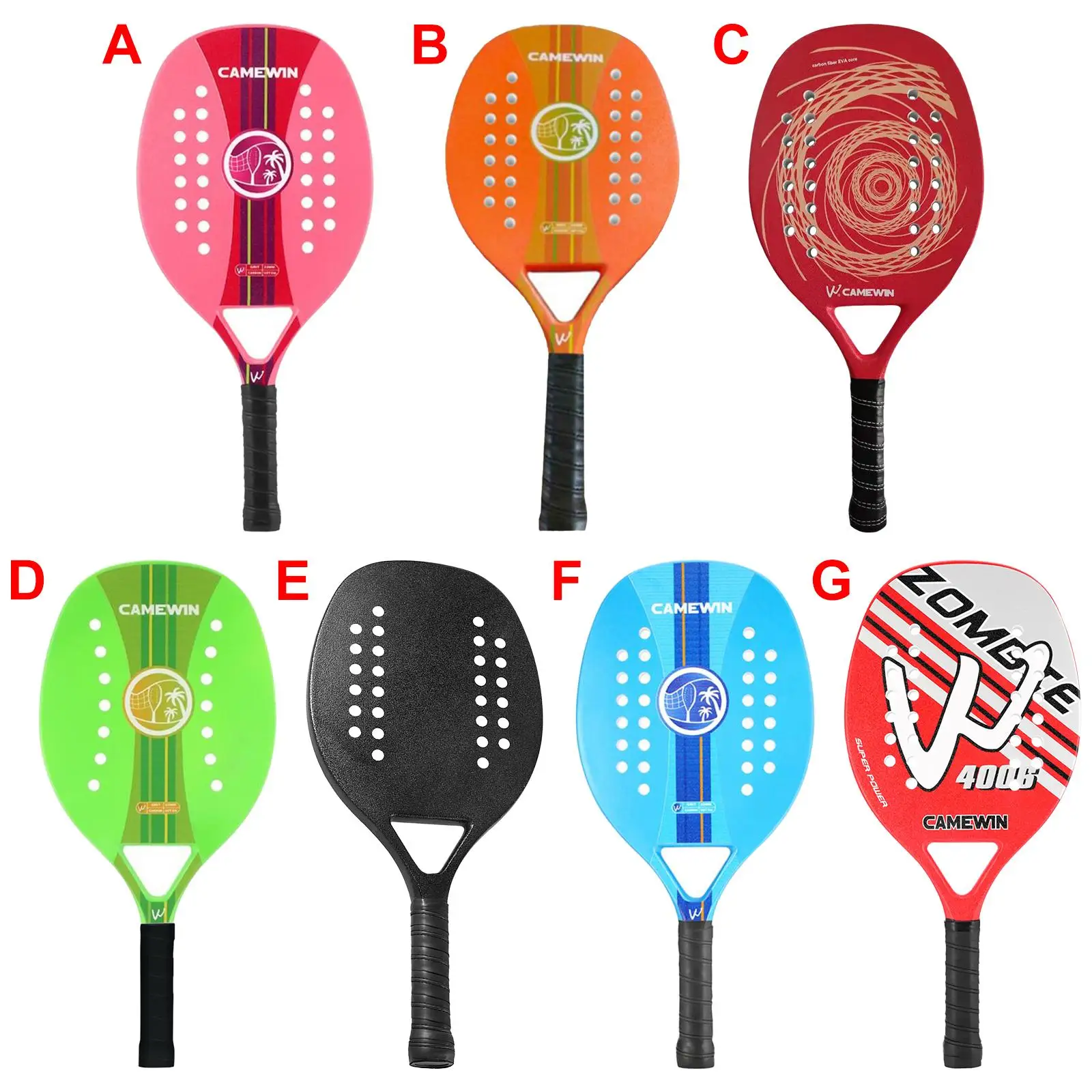 

Ракетка для пляжа, теннисная ракетка с сумкой из углеродного волокна и пеноматериала EVA для игр на открытом воздухе