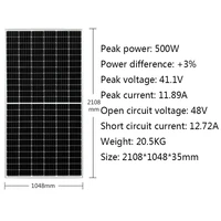 solar panel 500w perc split half cut cell mbb solar battery charger 5000w 10000w off on grid system for home villa restidencial