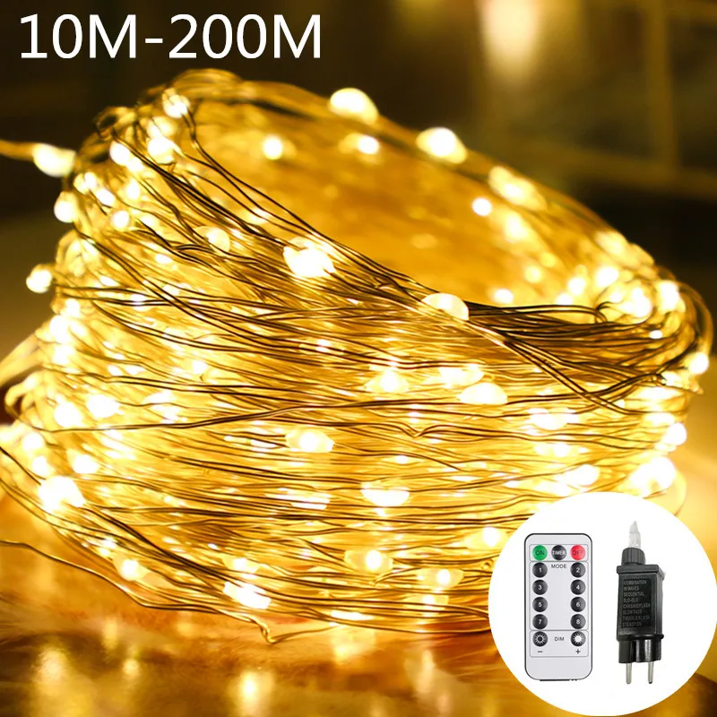 

10M-200M LED String Lights Garland Street Fairy Lamps christmas lights Waterproof Patio Garden Home Tree Christmas Decoration