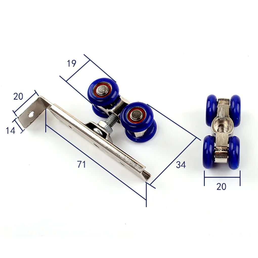 

2 Pcs set Sliding Door Roller Wheel Rail Pulley Tool Kit Household