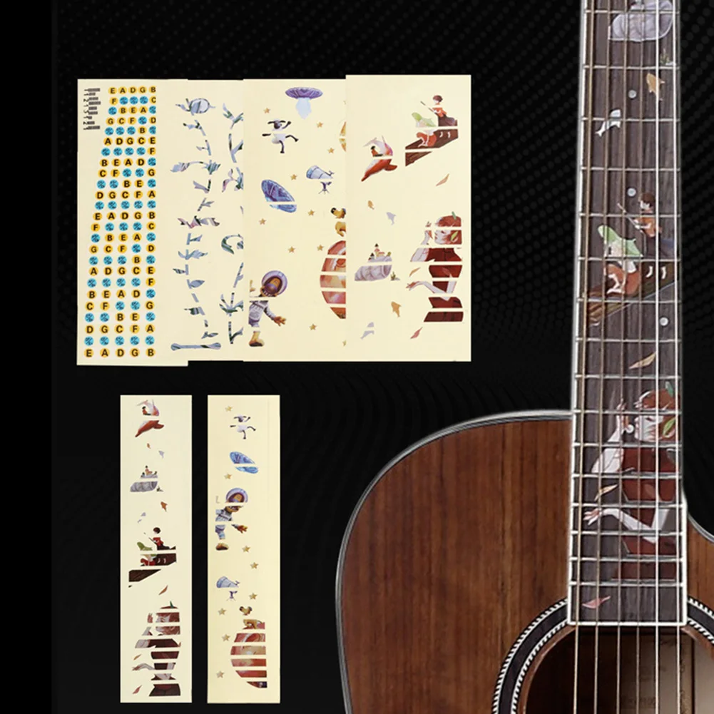 

Наклейки на грифельную доску гитары, инкрустированные наклейки, этикетка из ПВХ, ожерелье для электрической акустической гитары, аксессуар...