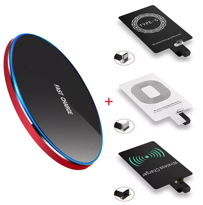 

10W Fast Wireless Charger Adapter Kit For Samsung S10 S9/S8 S6 Note9 USB Charging Pad For iPhone13 12 11 Pro XS Max XR 8 Plus 6