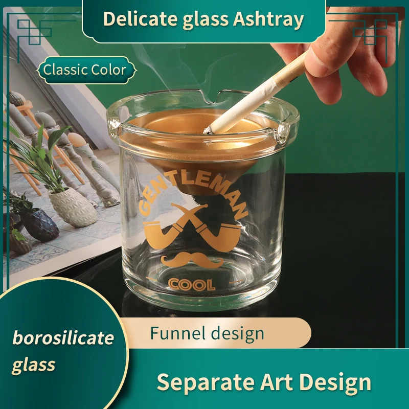 Креативная пепельница, домашняя Воронка Из Нержавеющей Стали, анти-летающая пепельница с крышкой, персонализированное фотоукрашение