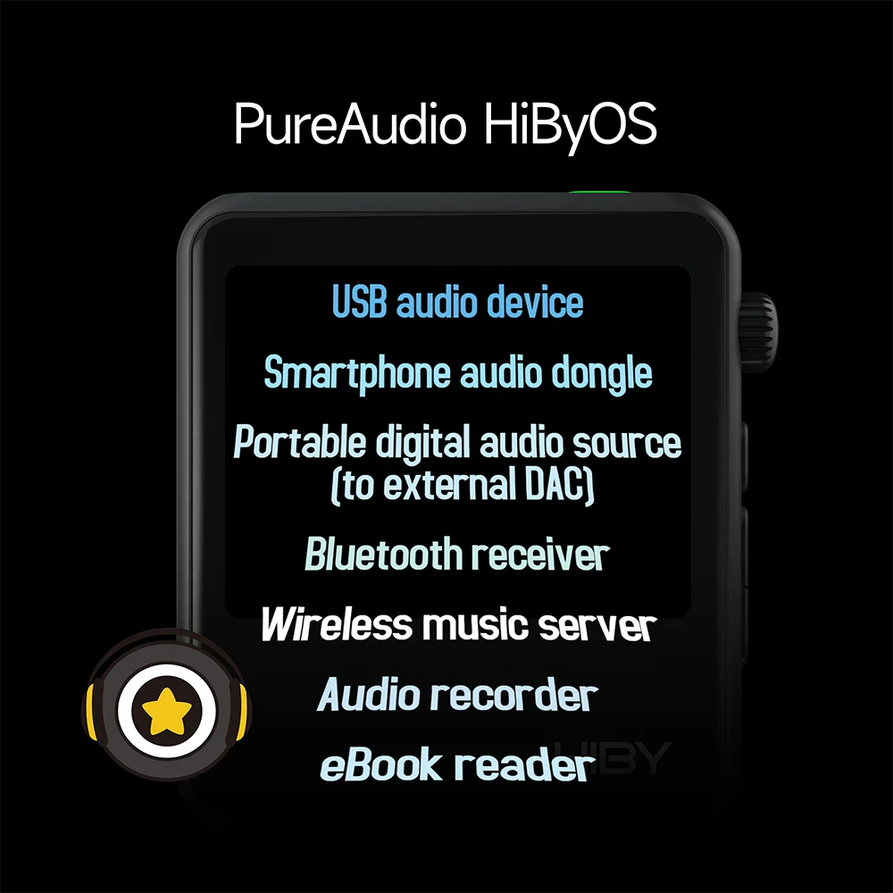 HiBy R2 II / GEN 2 Аудио Hi-Fi Музыкальный плеер MP3 USB C DAC Bluetooth WiFi MQA DSD128 DLNA Airplay TIDAL FM Радио с