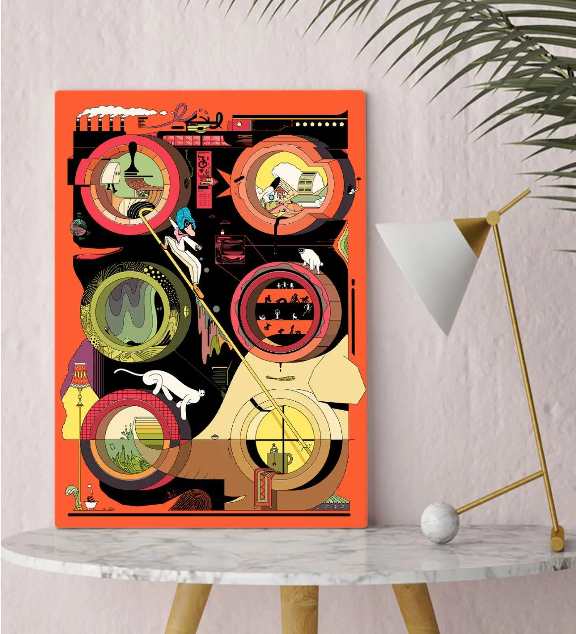 

BK Подарочный Современный абстрактный дизайн холст стол 30x50 см-13