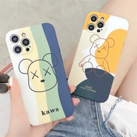 fashion bear stripe case cover for iphone 7 8 plus 11 12 13 pro x xr xs max shockproof phone case iphone 13 case
