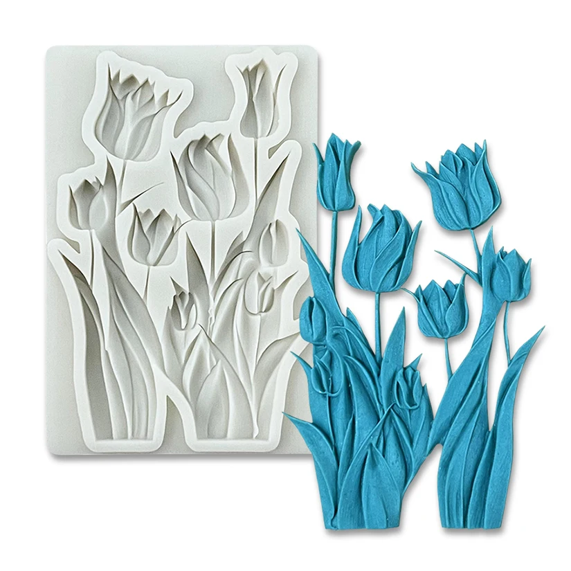 

Силиконовая форма для кондитерских изделий «Тюльпан», инструменты для работы с смолой, форма для выпечки кексов, инструменты для украшения тортов из фондана