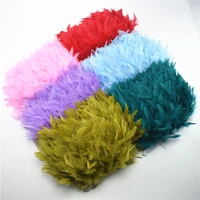 10meters fluffy colorful turkey feather fringe chandelle feathers for crafts ribbon feather trim wedding feathers decoration