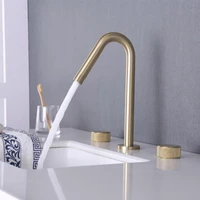 basin faucets brushed gold widespread bathroom faucets 3 hole blackchromegun gray brass sink faucet hot and cold water taps