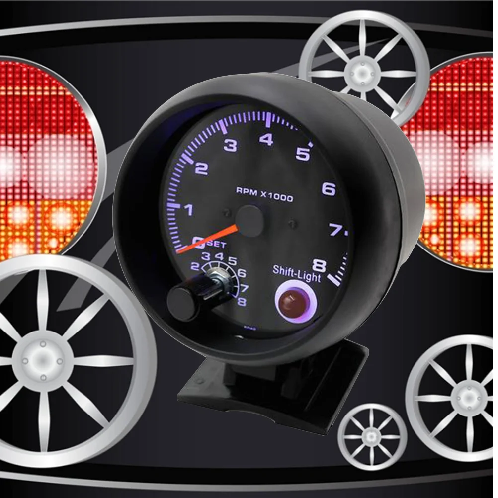 

Car Tachometer Car Gauge 3.75 Inch Boost Gauge Alarm White Universal Meter