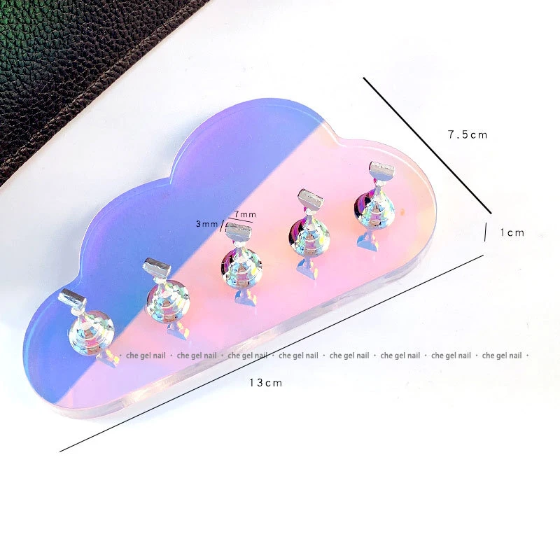 

Aurora Acrylic Nail Holder with Base Showing Shelves Nail Practice Stand for Press on Nails Fake Nail Tips Training Display Tool