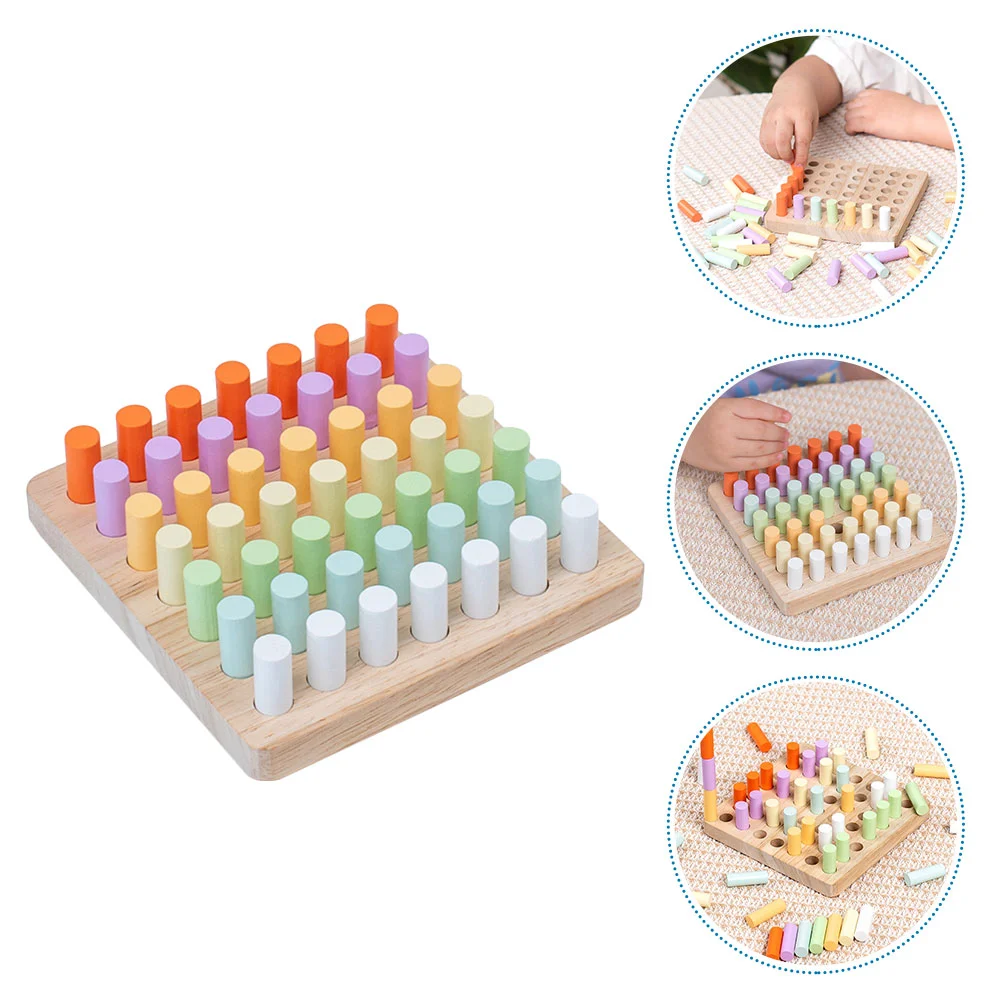 

Sensorykids Montessori Children Wooden Funny Plaything Counting Pegpuzzles Color Math Blocks Educational Pegboard Reusable