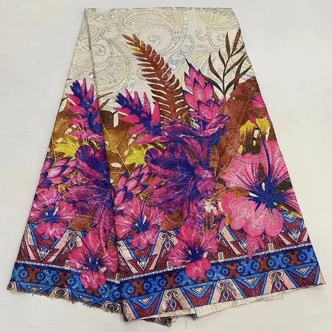 

Latest Design Brocade Jacquard Lace Fabric French Lace Fabric High Quality African Nigerian Lace Fabric For Party Dress