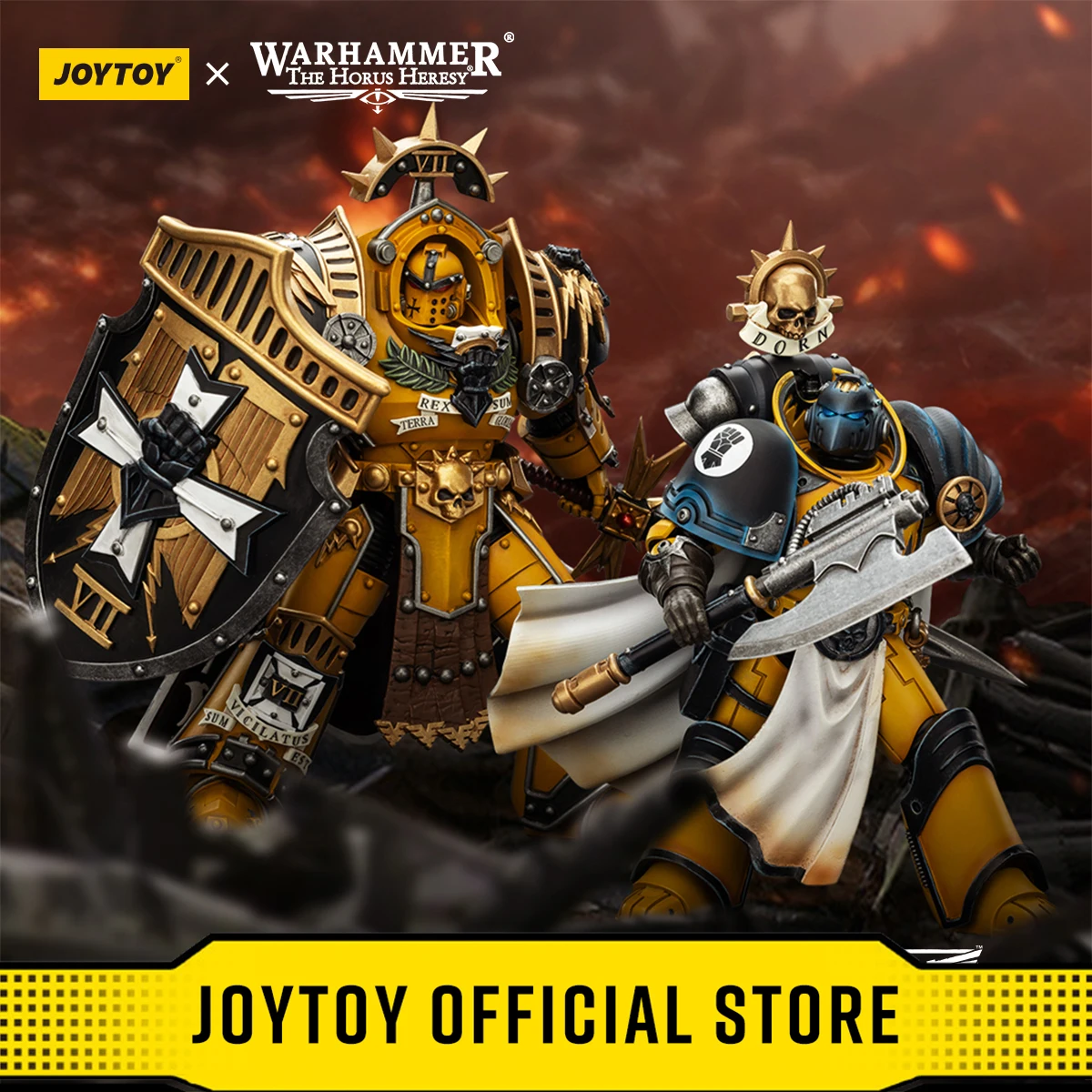 Фото Фигурки JOYTOY Warhammer 40k 1/18 Imperial Fists Legion Praetor in Tartaros Terminator Armour Librarian Consul №1