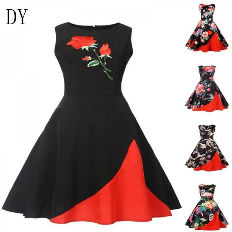 

Женское винтажное платье без рукавов DY, вечернее платье с принтом на лето 2022