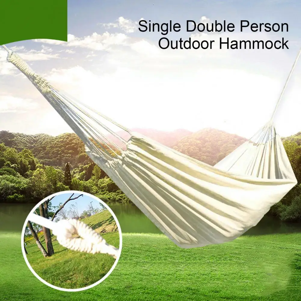 

1 Set Practical Sleeping Hammock Canvas Swing Hammock with Tie Rope Swing Single Double Person Hammock Rest