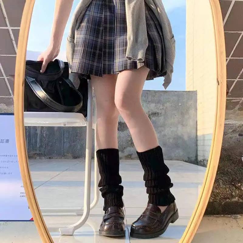 Японские вязаные пушистые теплые леггинсы женские носки вязаная Обложка для ног