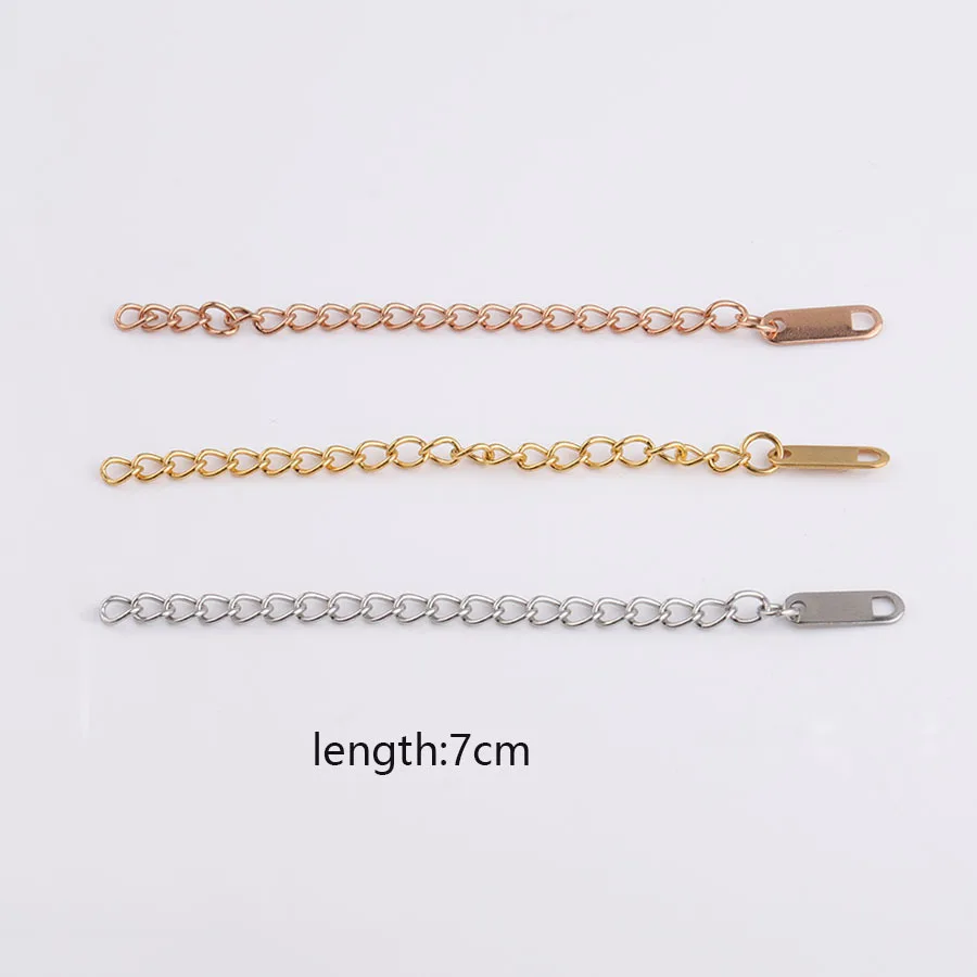 

20pcs/lot 7cm Stainless Steel Extension Chain Extended Connector Tail Chain For Bracelet Necklace DIY Jewelry Making Findings