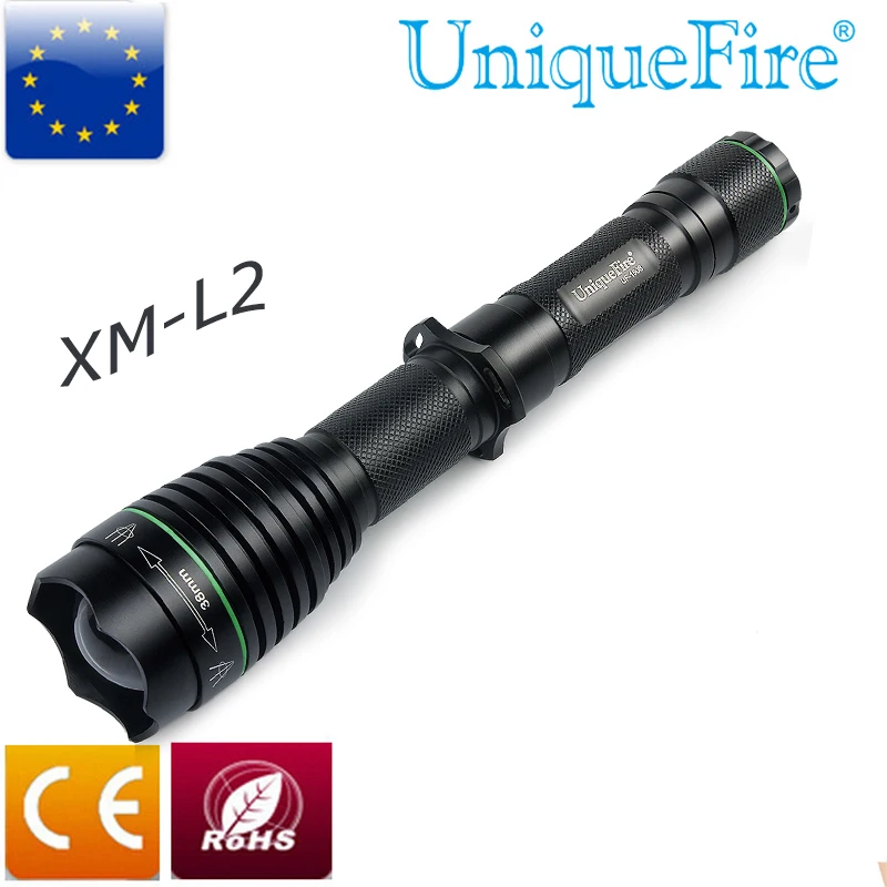 

UF-1508 T38 XML2 Led Light 1200Lumen UniqueFire New Arrival! Tail Cap Switch Black Torch For Night Hunting,Emergency Search