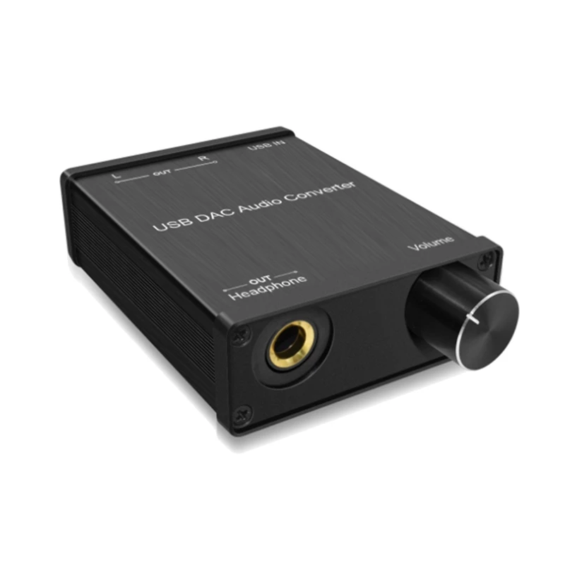 Фото Аудиоконвертер USB DAC, адаптер с усилителем для наушников, USB к коаксиальной S/PDIF, цифро-аналоговая звуковая карта 6,35 мм №2