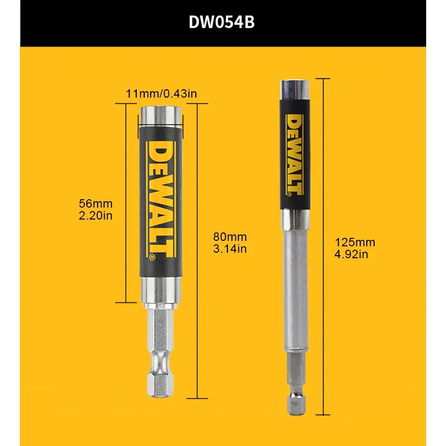 

DEWALT DW2054B Магнитная направляющая для отвода винта, держатель сверла, адаптер для провода 80-125 мм, адаптер для дрели 1/4 дюйма