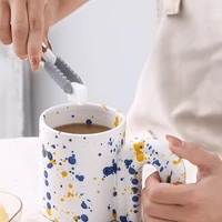 splash ink ceramic travel mug arch door handle water milk beer esspresso cups klein blue cups for water home kitchen coffeeware