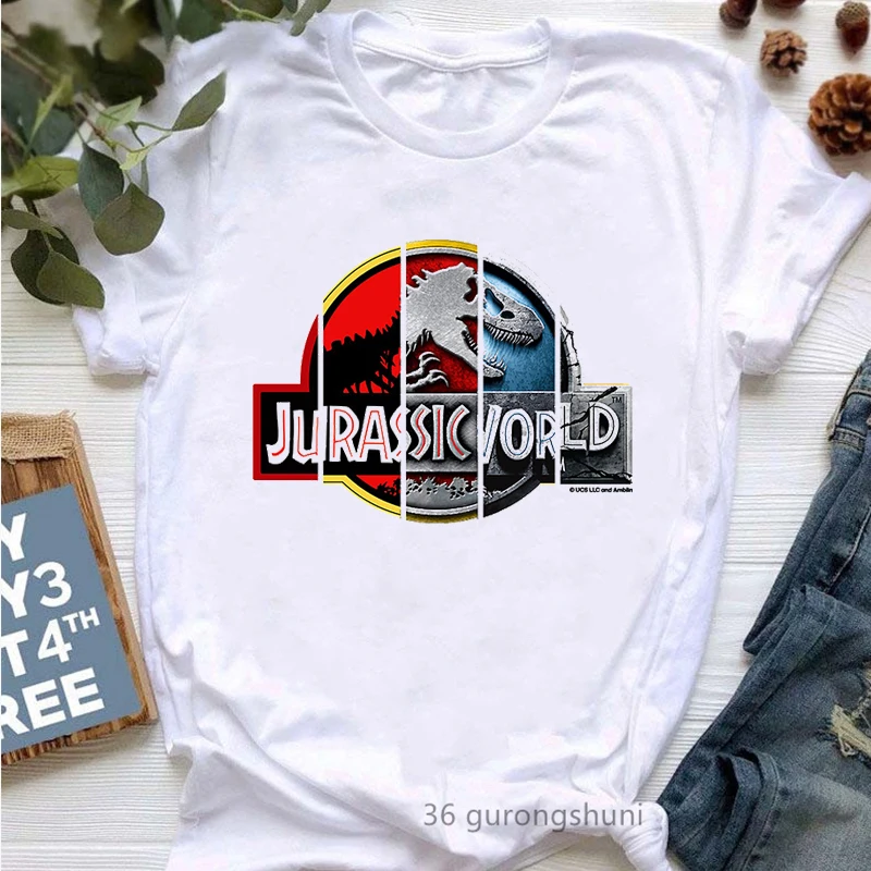 

2022 Hot Sale Jurassic Park Print T Shirt Girls Summer Fashion Tops Tee Shirt Femme Funny Dinosaur Tshirt Female Harajuku Shirt