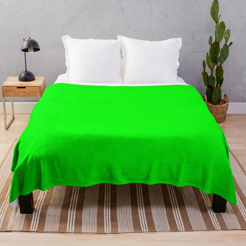 

Chroma Key (Green Screen) Design For Content Creators Throw Blanket semi-toral blanket furry blanket