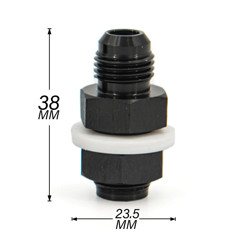 

Aluminum AN6 AN8 AN10 Flare Fuel Cell Bulkhead Fitting With Washer Black Auto Parts