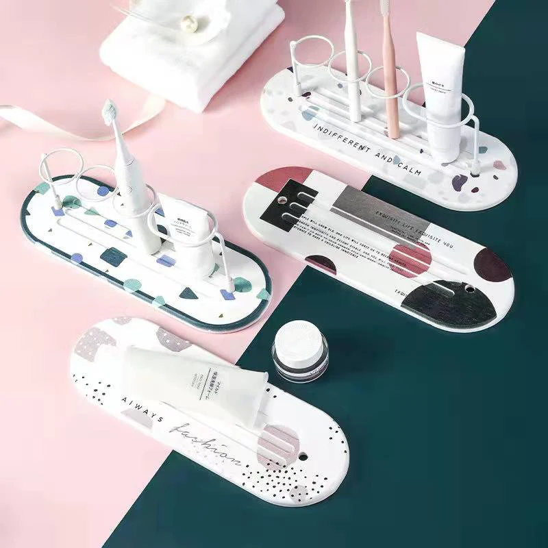 new bathroom storage rack diatomite mat organizer for place toothbrush toothpaste holder quick dry water absorbent anti mildew free global shipping