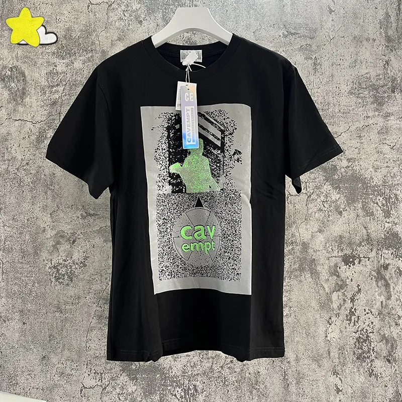 

Best Quality Black Classic Logo Printing Cavempt Tee Top Men Women 1:1 Loose Abstract Graphics Cav Empt C.E T-Shirt Inside Tags