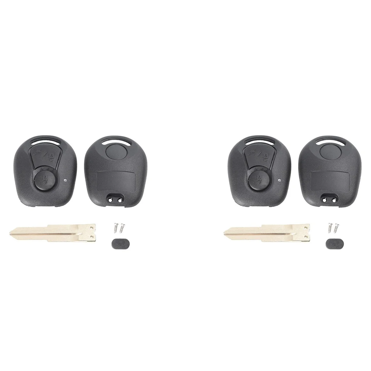 

2X 2 Buttons Remote Key Shell for Ssangyong Actyon Kyron Rexton Uncut Blade Key Fob Cover Case Replacement ,A